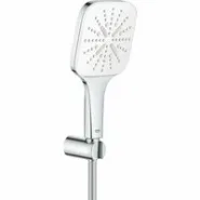 Душевой набор GROHE Rainshower SmartActive 130 Cube, 3 режима, 1500 мм, 9,5 л/мин, белая луна (26589LS0)