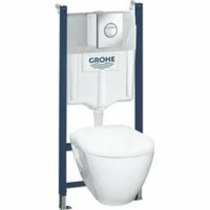 Комплект инсталляции GROHE Solido с подвесным унитазом Serel и панелью смыва Nova Cosmopolitan, хром (38973000) Комплект инсталляции GROHE Solido с подвесным унитазом Serel и панелью смыва Nova Cosmopolitan, хром (38973000)