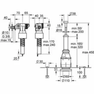 Смывной клапан для подключения сбоку GROHE (37078PI0) Смывной клапан для подключения сбоку GROHE (37078PI0)