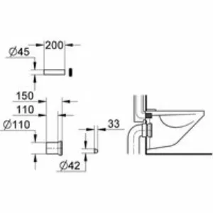 Комплект впускного и смывного гарнитура GROHE для подвесного унитаза, Ø 110 мм (37104K00) Комплект впускного и смывного гарнитура GROHE для подвесного унитаза, Ø 110 мм (37104K00)
