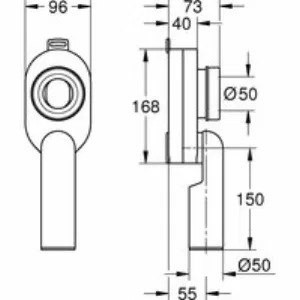 Сифон для писсуара GROHE Bau Ceramic вертикальный (39733000) Сифон для писсуара GROHE Bau Ceramic вертикальный (39733000)