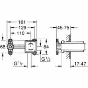 Встраиваемая часть однорычажного смесителя для раковины GROHE на 2 отверстия (23200002) Встраиваемая часть однорычажного смесителя для раковины GROHE на 2 отверстия (23200002)