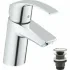 Смеситель для раковины GROHE Eurosmart с нажимным донным клапаном S-Size, хром (23922002) Смеситель для раковины GROHE Eurosmart с нажимным донным клапаном S-Size, хром (23922002)