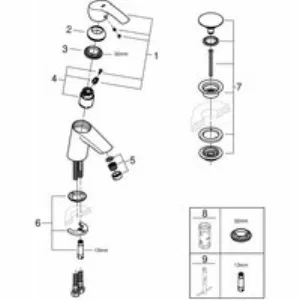 Смеситель для раковины GROHE Eurosmart с нажимным донным клапаном S-Size, хром (23922002) Смеситель для раковины GROHE Eurosmart с нажимным донным клапаном S-Size, хром (23922002)