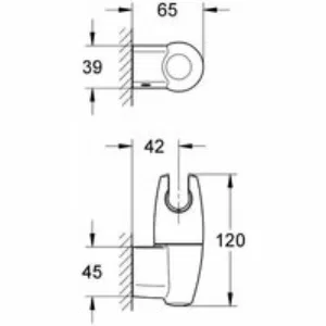 Держатель настенный для ручного душа GROHE Movario регулируемый, хром (28401000) Держатель настенный для ручного душа GROHE Movario регулируемый, хром (28401000)