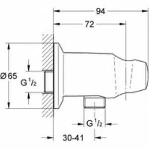 Подключение для душевого шланга GROHE Movario с держателем, хром (28406000) Подключение для душевого шланга GROHE Movario с держателем, хром (28406000)