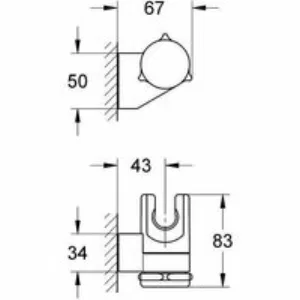 Держатель настенный для ручного душа GROHE Relexa регулируемый, хром (28623000) Держатель настенный для ручного душа GROHE Relexa регулируемый, хром (28623000)