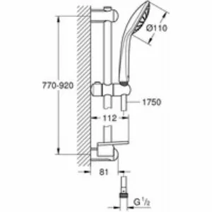 Душевой гарнитур GROHE Euphoria 110 Mono с мыльницей, 1 режим струи, душевая штанга 900 мм, 21,7 л/мин, хром (27267001) Душевой гарнитур GROHE Euphoria 110 Mono с мыльницей, 1 режим струи, душевая штанга 900 мм, 21,7 л/мин, хром (27267001)