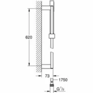 Душевой гарнитур GROHE Euphoria Cube Stick, 1 режим струи, душевая штанга 600 мм, 15 л/мин, хром (27936000) Душевой гарнитур GROHE Euphoria Cube Stick, 1 режим струи, душевая штанга 600 мм, 15 л/мин, хром (27936000)