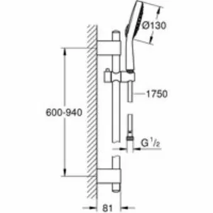 Душевой гарнитур GROHE Power&Soul Cosmopolitan 130 (ручной душ, штанга 900 мм, шланг 1750 мм), хром (27734000) Душевой гарнитур GROHE Power&Soul Cosmopolitan 130 (ручной душ, штанга 900 мм, шланг 1750 мм), хром (27734000)