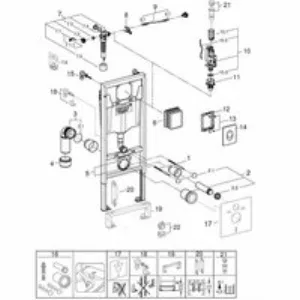 Комплект инсталляции для унитаза GROHE Rapid SL 3 в 1 с панелью смыва Skate Air, хром (38721001) Комплект инсталляции для унитаза GROHE Rapid SL 3 в 1 с панелью смыва Skate Air, хром (38721001)
