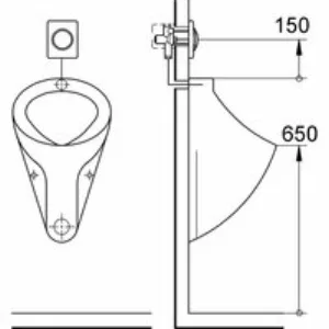 Панель смыва для писсуара GROHE Skate, хром (38595000) Панель смыва для писсуара GROHE Skate, хром (38595000)