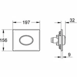 Панель смыва для унитаза GROHE Skate Air, 1 режим, хром (38565000) Панель смыва для унитаза GROHE Skate Air, 1 режим, хром (38565000)