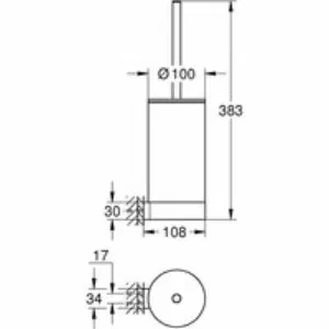 Туалетный ершик в комплекте GROHE Selection, хром (41076000) Туалетный ершик в комплекте GROHE Selection, хром (41076000)