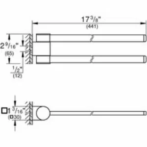 Держатель для полотенца GROHE Selection 400 мм, двойной, поворотный, темный графит глянец (41063A00) Держатель для полотенца GROHE Selection 400 мм, двойной, поворотный, темный графит глянец (41063A00)