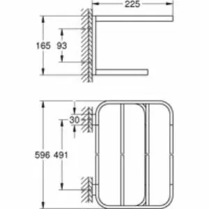 Полочка для полотенец GROHE Selection, темный графит глянец (41066A00) Полочка для полотенец GROHE Selection, темный графит глянец (41066A00)