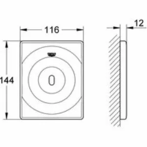 Панель смыва для писсуара GROHE Tectron Surf инфракрасная, питание от сети 230V, хром (37336001) Панель смыва для писсуара GROHE Tectron Surf инфракрасная, питание от сети 230V, хром (37336001)