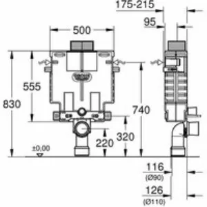 Инсталляционный комплект для унитаза GROHE Uniset для обмуровки (0,82 м) (38415001) Инсталляционный комплект для унитаза GROHE Uniset для обмуровки (0,82 м) (38415001)