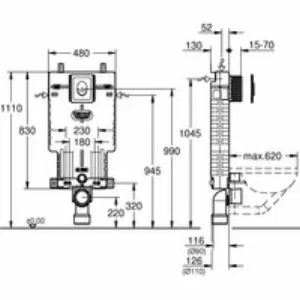Инсталляционный комплект для унитаза GROHE Uniset для обмуровки с панелью смыва, белый (38724001) Инсталляционный комплект для унитаза GROHE Uniset для обмуровки с панелью смыва, белый (38724001)
