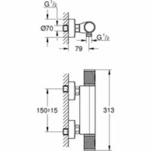 Термостат для душа GROHE Grohtherm 1000 Performance, хром (34776000) Термостат для душа GROHE Grohtherm 1000 Performance, хром (34776000)