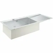 Мойка GROHE K1000 80-S 116/52 1.0 с корзинчатым вентилем, нержавеющая сталь (31581SD1)
