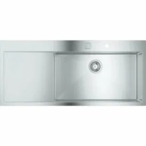 Мойка GROHE K1000 80-S 116/52 1.0 с корзинчатым вентилем, нержавеющая сталь (31582SD1) Мойка GROHE K1000 80-S 116/52 1.0 с корзинчатым вентилем, нержавеющая сталь (31582SD1)