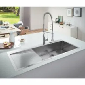 Мойка GROHE K1000 80-S 116/52 1.0 с корзинчатым вентилем, нержавеющая сталь (31582SD1) Мойка GROHE K1000 80-S 116/52 1.0 с корзинчатым вентилем, нержавеющая сталь (31582SD1)