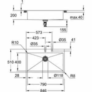 Мойка GROHE K800, нержавеющая сталь (31584SD1) Мойка GROHE K800, нержавеющая сталь (31584SD1)
