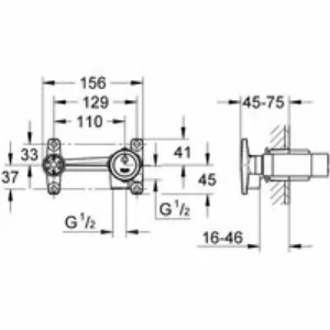 Встраиваемая часть однорычажного смесителя для раковины GROHE на 2 отверстия (32635000) Встраиваемая часть однорычажного смесителя для раковины GROHE на 2 отверстия (32635000)