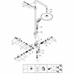 Душевая система GROHE Tempesta Cosmopolitan System 250 с термостатом для ванны, хром (26672000) Душевая система GROHE Tempesta Cosmopolitan System 250 с термостатом для ванны, хром (26672000)
