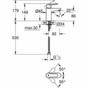 Смеситель для раковины GROHE BauEdge, хром (32858000) Смеситель для раковины GROHE BauEdge, хром (32858000)