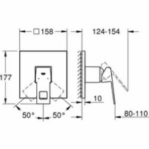Внешняя часть смесителя для душа GROHE Eurocube, суперсталь (24061DC0) Внешняя часть смесителя для душа GROHE Eurocube, суперсталь (24061DC0)