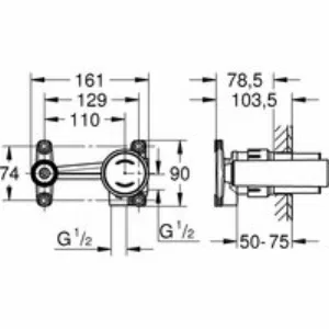 Встраиваемая часть однорычажного смесителя для раковины GROHE Eurodisc Joy на 2 отверстия (23429000) Встраиваемая часть однорычажного смесителя для раковины GROHE Eurodisc Joy на 2 отверстия (23429000)