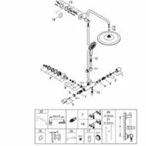 Душевая система GROHE Rainshower SmartActive 310 с термостатом для душа, белая луна (26647LS0) Душевая система GROHE Rainshower SmartActive 310 с термостатом для душа, белая луна (26647LS0)