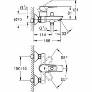 Смеситель для ванны GROHE BauLoop, хром (23602001) Смеситель для ванны GROHE BauLoop, хром (23602001)
