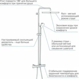 Душевая система GROHE Tempesta Cosmopolitan System 250 Cube с термостатом для душа, хром (26689000) Душевая система GROHE Tempesta Cosmopolitan System 250 Cube с термостатом для душа, хром (26689000)