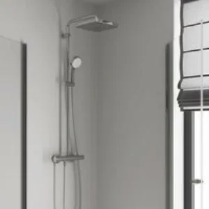 Душевая система GROHE Tempesta Cosmopolitan System 250 Cube с термостатом для душа, хром (26689000) Душевая система GROHE Tempesta Cosmopolitan System 250 Cube с термостатом для душа, хром (26689000)