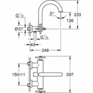 Смеситель для ванны GROHE Atrio двухвентильный, внешнего монтажа, холодный рассвет глянец (25010GL3) Смеситель для ванны GROHE Atrio двухвентильный, внешнего монтажа, холодный рассвет глянец (25010GL3)