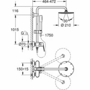Душевая система GROHE Euphoria Eurodisc Cosmopolitan System 210 со смесителем для душа, хром (23058003) Душевая система GROHE Euphoria Eurodisc Cosmopolitan System 210 со смесителем для душа, хром (23058003)