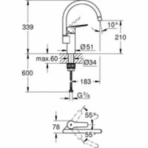 Смеситель для кухонной мойки GROHE Start QuickFix, хром (30469000) Смеситель для кухонной мойки GROHE Start QuickFix, хром (30469000)