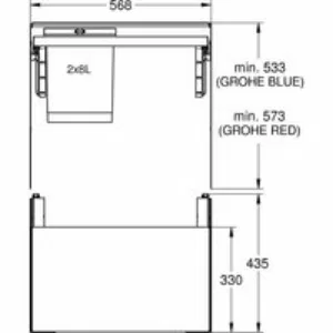 Система сортировки отходов и мусора GROHE (40981000) Система сортировки отходов и мусора GROHE (40981000)