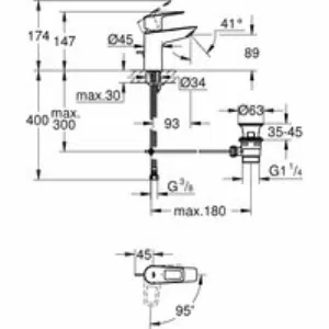 Смеситель для раковины GROHE BauLoop, S-size, хром (22054001) Смеситель для раковины GROHE BauLoop, S-size, хром (22054001)