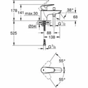 Смеситель для ванны GROHE BauEdge, хром (23562001) Смеситель для ванны GROHE BauEdge, хром (23562001)