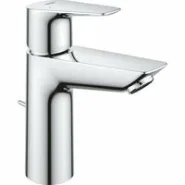 Смеситель для раковины GROHE BauEdge с ограничителем температуры и рычажным донным клапаном, M-Size, хром (23758001)