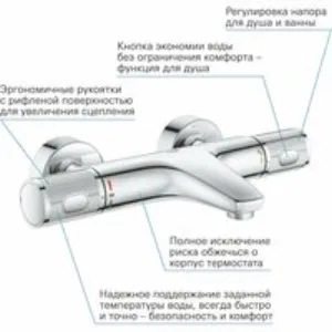 Термостат для ванны GROHE Precision Feel QuickFix, хром (34788000) Термостат для ванны GROHE Precision Feel QuickFix, хром (34788000)