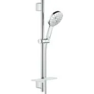 Душевой гарнитур GROHE RainShower SmartActive 130 с мыльницей, 3 режима струи, душевая штанга 600 мм, 12 л/мин, хром (26546000)