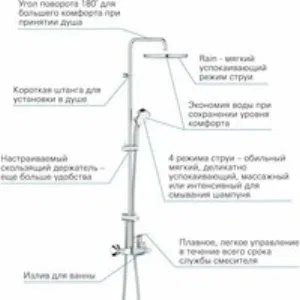 Душевая система GROHE Tempesta Cosmopolitan 250 со смесителем для ванны, хром (26674000) Душевая система GROHE Tempesta Cosmopolitan 250 со смесителем для ванны, хром (26674000)