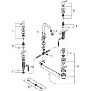 Смеситель для раковины GROHE Essence на 3 отверстия с донным клапаном, M-size, хром (20296001) Смеситель для раковины GROHE Essence на 3 отверстия с донным клапаном, M-size, хром (20296001)
