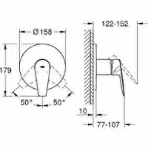 Внешняя часть смесителя для душа GROHE BauEdge, хром (24161001) Внешняя часть смесителя для душа GROHE BauEdge, хром (24161001)