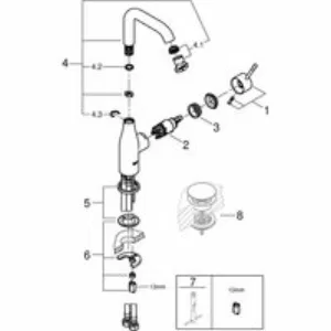 Смеситель для раковины GROHE Essence, хром (23541001) Смеситель для раковины GROHE Essence, хром (23541001)